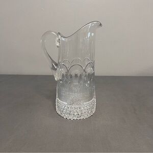 Antique EAPG United States Glass Manhattan Pattern Pitcher Clear Pressed Glass